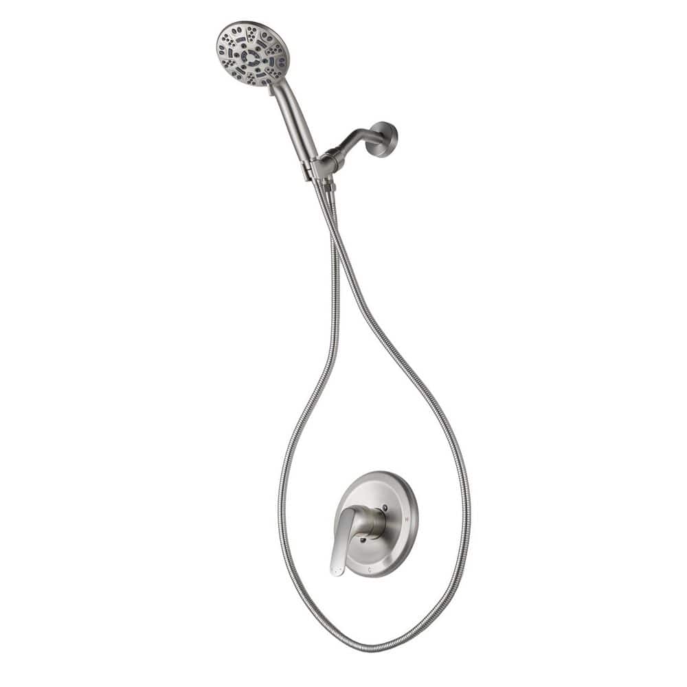 Single Handle 7-Spray Shower Faucet 1.8 GPM with Handheld Shower and High Pressure in Brushed Nickel (Valve Included) price history on PriceWatchPro
