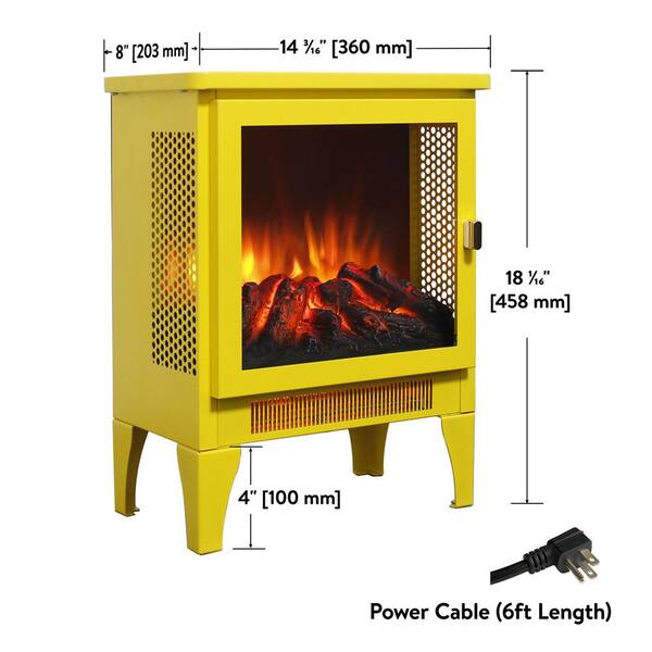 Mondawe 14.2 in. Freestanding Electric Fireplace Stove heater with