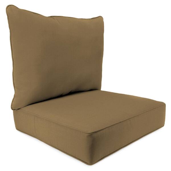Jordan Manufacturing Sunbrella 24" x 24" Spectrum Caribou Brown Solid Rectangular Outdoor Deep Seating Chair Seat and Back Cushion Set