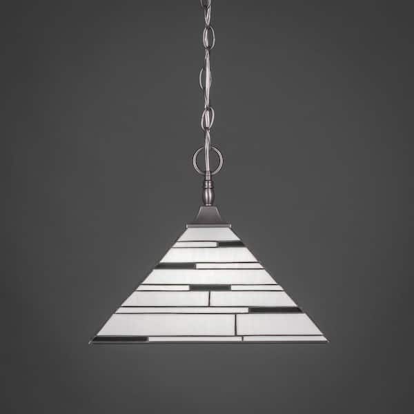 Unbranded Kingston 100-Watt 1-Light Brushed Nickel Bowl Mini Pendant Light with Glass Shade