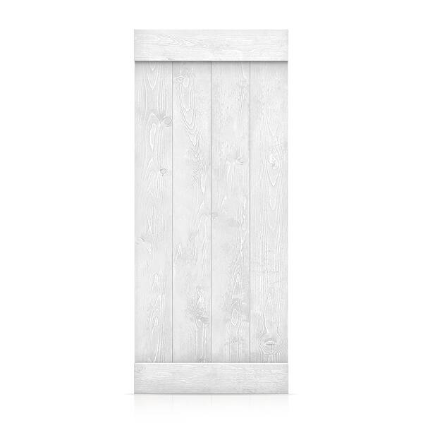 CALHOME 34 in. x 96 in. White Stained Pine Wood Modern Interior