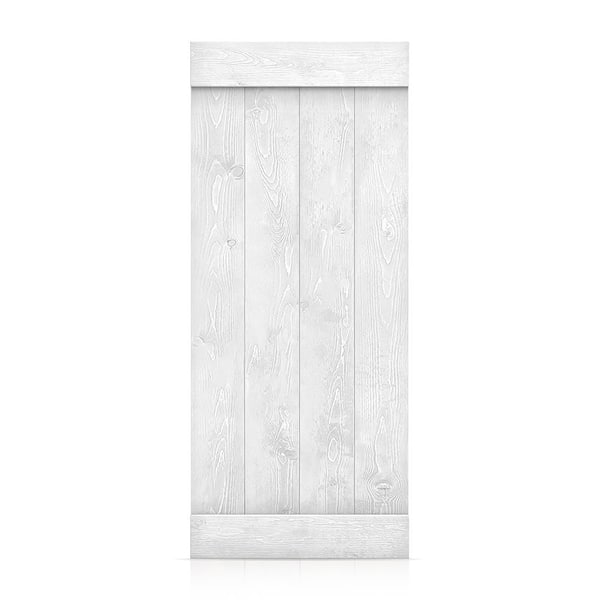 36 in. x 72 in. Light Cream Solid Pine Wood Bathroom Stall Partition Door Slab