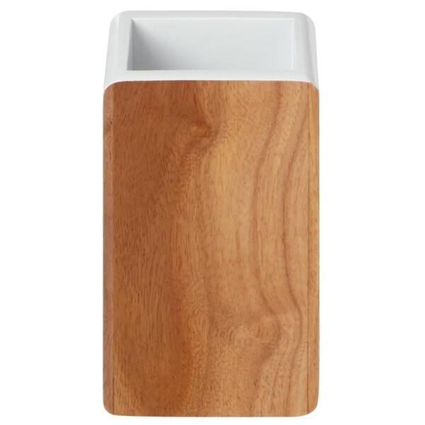 Home Decorators Collection Hedland Toothbrush Holder in Brown and White
