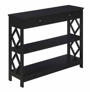 Diamond 40 in. Black Wood Rectangle Wood Console Table with 1-Drawer