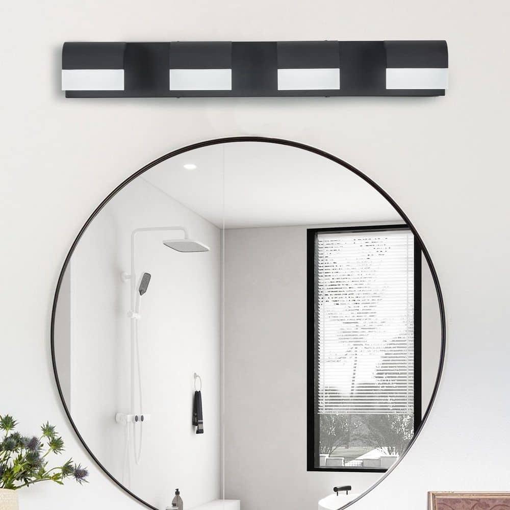 30 in. 4-Light Black LED Vanity Light price history on PriceWatchPro
