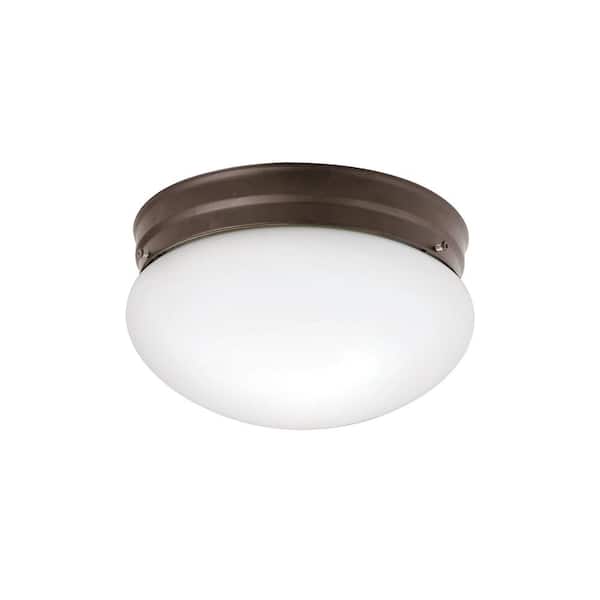 Ceiling Space 8.75 in. 2-Light Olde Bronze Traditional Hallway Flush Mount Ceiling Light