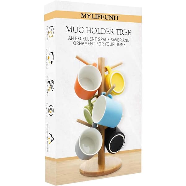 Leijosya Mug Tree With Ceramic Base – Holds 6 Cups, Stylish Space-Saving Holder For Kitchen Or Coffee Shop - View #5