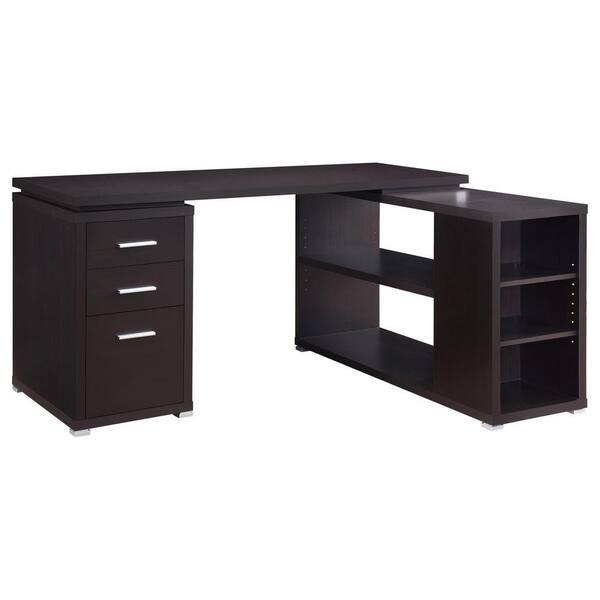 Coaster Home Furnishings Yvette 60 in. W Lshape Cappuccino Office Desk