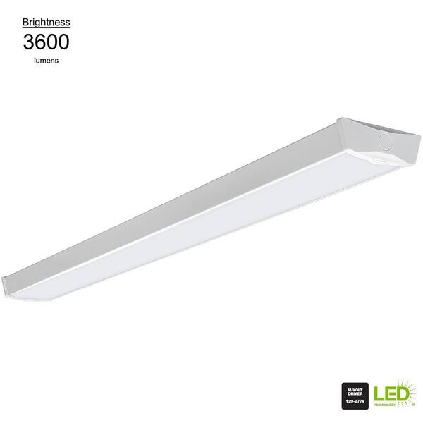 4 ft. 3600 Lumens Integrated LED White Wraparound Ceiling Light Flush Mount Multi-Volt Bright White 4000K (6-Pack)