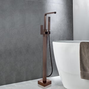 42 in. H x 6 in. W Single-Handle Claw Foot Tub Faucet with Hand Shower in Oil Rubbed Bronze