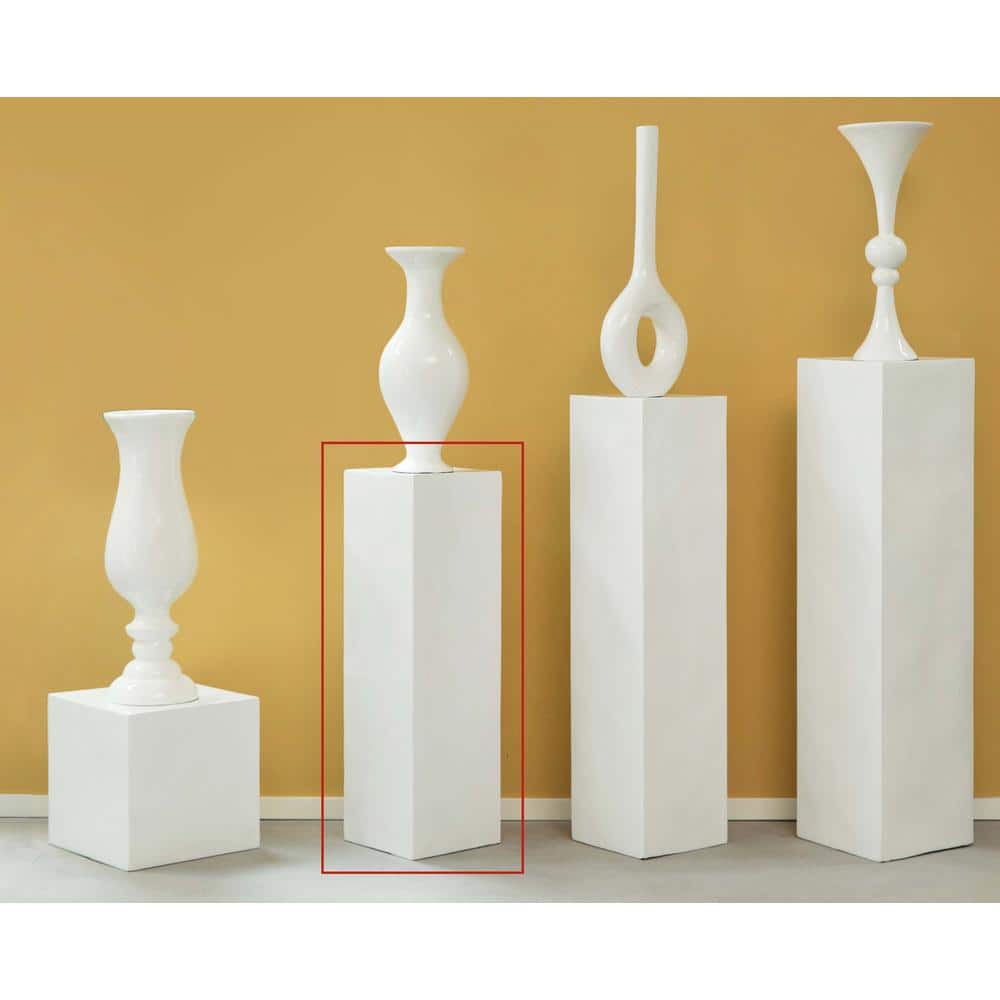 Tall White Magnesium Oxide Decorative Pedestal Stand