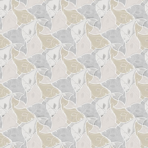 Sirpi Katya Grey Fish Paper Strippable Roll (Covers 74.3 sq. ft.)