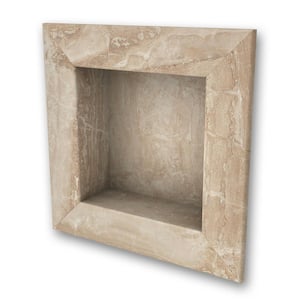 17 in. x 17 in. Square Recessed Shampoo Caddy in Alaskan Ivory