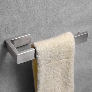 Bathroom 9 in. Wall Mounted Towel Bar Heavy Duty Hand Towel Holder in Brushed Nickel
