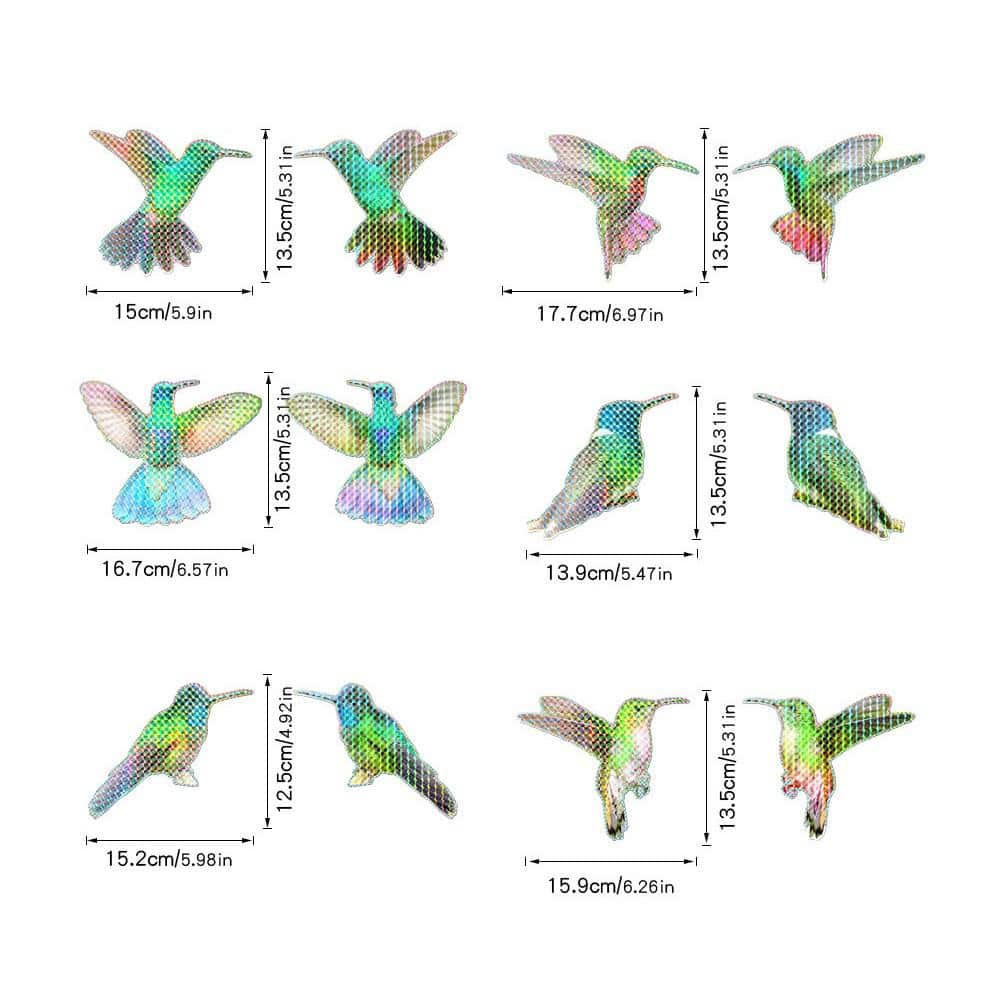 Shatex Screen Door Decorative Double Sided Sticker Hummingbird Parts