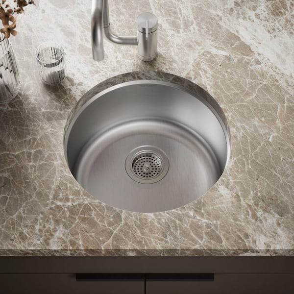 Undertone Drop-In/Undermount Stainless Steel 18 in. Single Basin Kitchen Sink