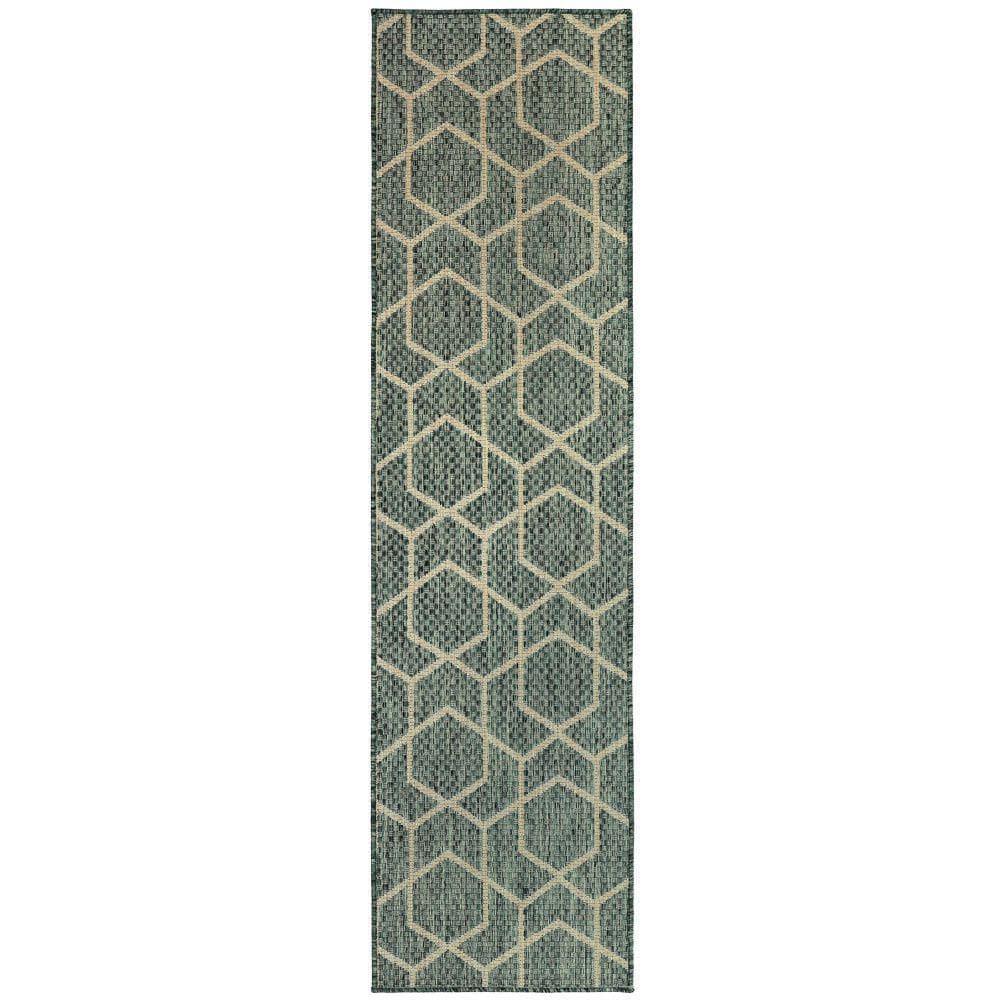 Horizon Green 2 ft. x 8 ft. Indoor/Outdoor All-Over design Contemporary Runner Area Rug price history on PriceWatchPro