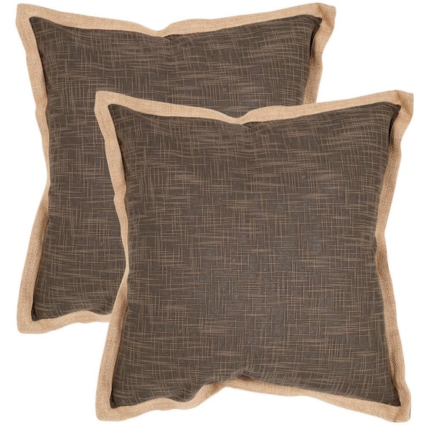 SAFAVIEH Madeline Brown 22 in. x 22 in. Throw Pillow Set of 2