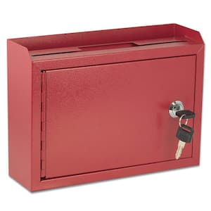 Medium Size Red Steel Multi-Purpose Suggestion Drop Box Mailbox with Suggestion Cards