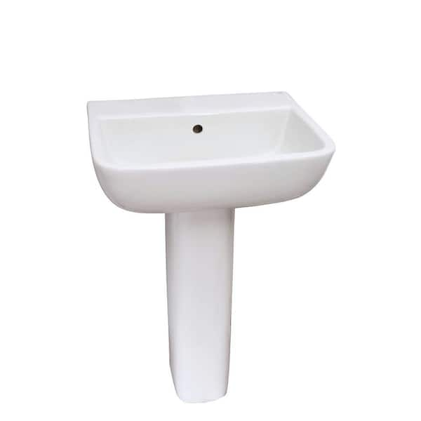 Barclay Products Series 600 20 in. Pedestal Combo Bathroom Sink for 4 in. Centerset in White