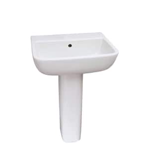 Series 600 20 in. Pedestal Combo Bathroom Sink for 8 in. Widespread in White