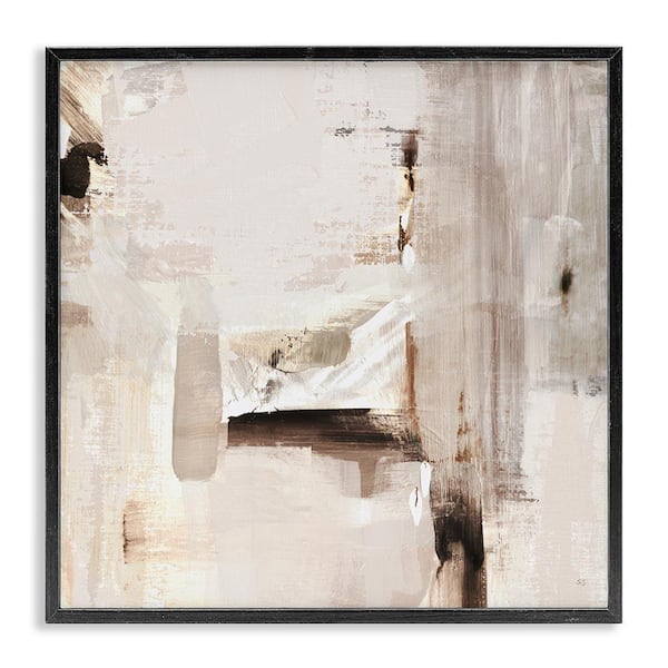Neutral Tone Abstraction by Susan Jill Black Framed Abstract Giclee Art Print 12 in. x 12 in.