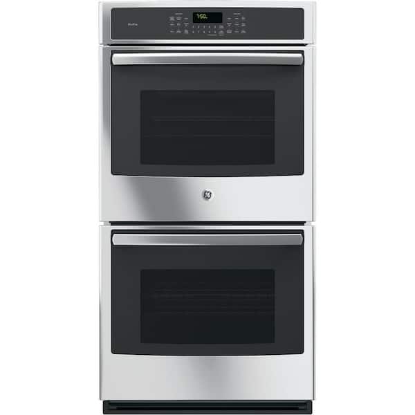 GE Profile 27 in. Double Electric Smart Wall Oven with Convection (Upper Oven) Self-Cleaning and Wi-Fi in Stainless Steel