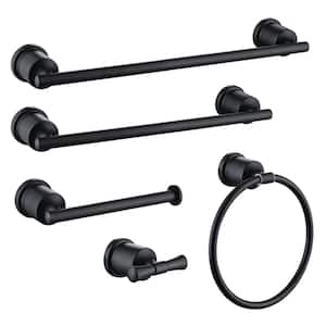 Mathsson 5-Piece Bath Hardware Set with Mounting Hardware in Matte Black