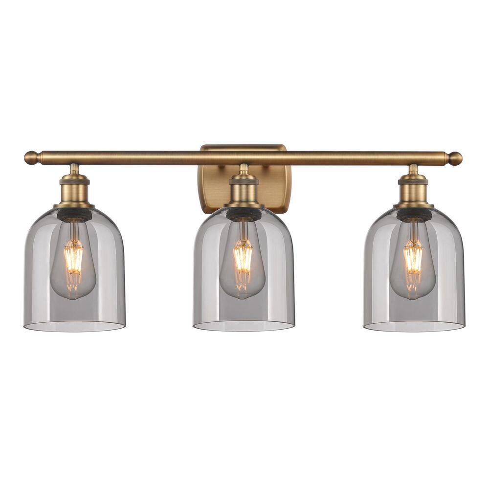 Bella 25.5 in. 3-Light Brushed Brass Vanity Light with Glass Shade price history on PriceWatchPro