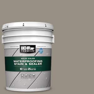 5 gal. #N320-5 Gray Squirrel Solid Color Waterproofing Exterior Wood Stain and Sealer