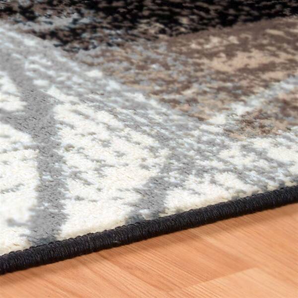 8' X 10' Beige SUPERIOR Pastiche Contemporary Floral Patchwork Polypropylene Indoor Area Rug or Runner with Jute Backing 