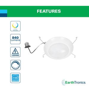 4 in. 2700K-5000K CCT Selectable 840 Lumens Dimmable Integrated LED Recessed Mount Ceiling Disk Light