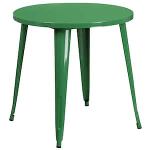 Green Round Metal Outdoor Bistro Table