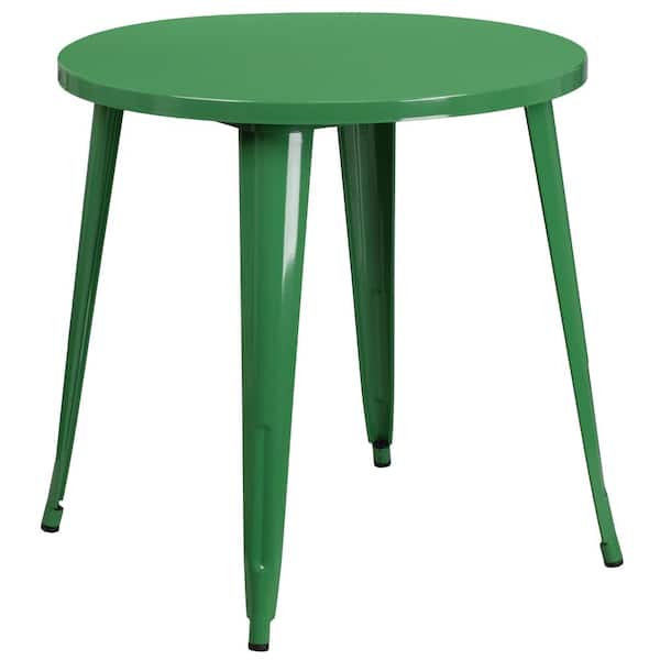 Carnegy Avenue Green Round Metal Outdoor Bistro Table