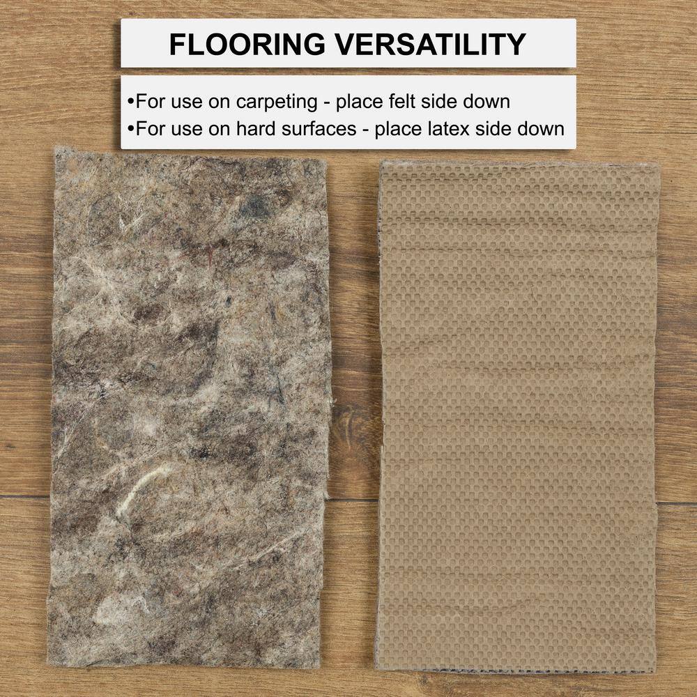 7'6" x 10' Gray Recycled Synthetic Dual Surface Rug Pad