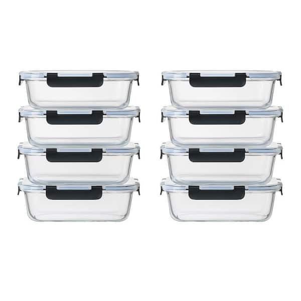 Lynzavix Large Glass Meal Prep Containers with Leak Proof Snap