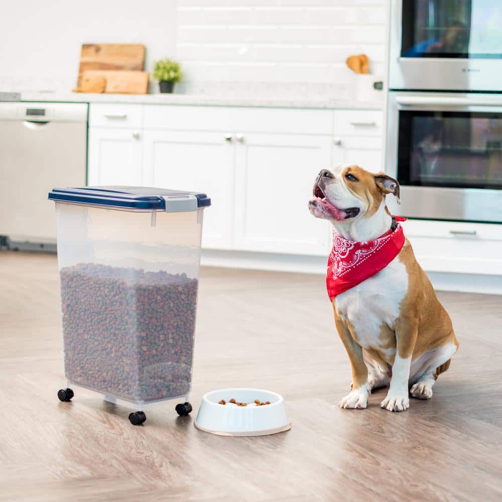 47 Qt. Navy Airtight Plastic Pet Food Storage Container