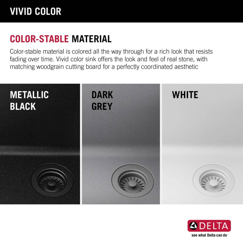 Black Granite Composite Single Bowl Kitchen Sink with WorkFlow Ledge