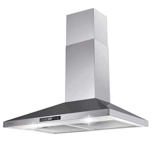 30 in. 450 CFM Ducted Wall Mount Range Hood in Stainless Steel with LED Lights