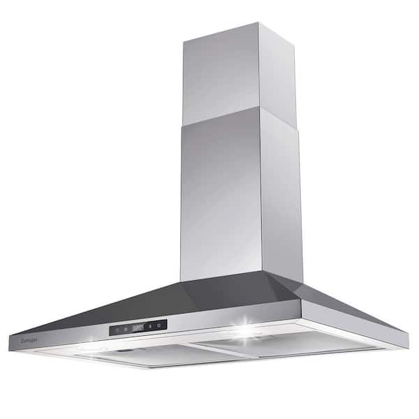 Unbranded 30 in. 450 CFM Ducted Wall Mount Range Hood in Stainless Steel with LED Lights