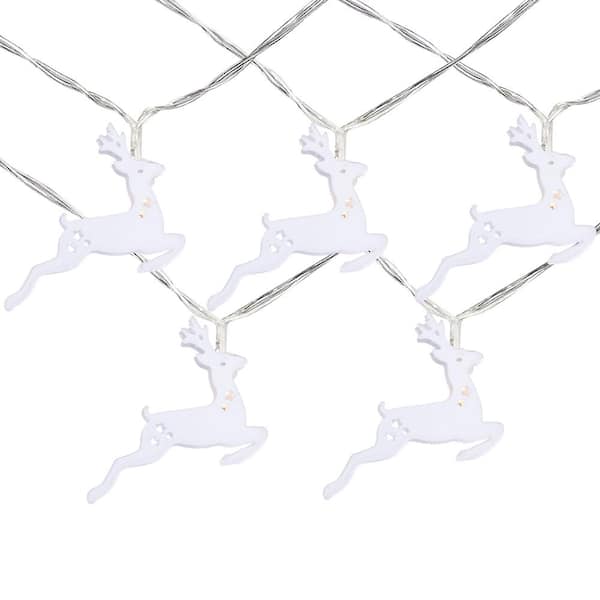 3 ft. B/O LED Warm White Reindeer Christmas Lights (Set of 10)