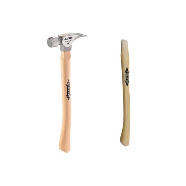 16 oz. Titanium Milled Face Hammer with 18 in. Curved Hickory Handle with 18 in. Curved Hickory Replacement Handle
