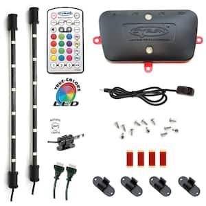 12 in. Under Accent Cabinet Counter Lighting Kit System Multicolor RGB 2-Light Bars