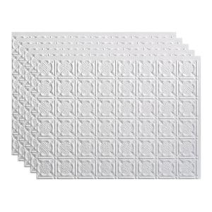 Traditional 6 18 in. x 24 in. Gloss White Vinyl Decorative Wall Tile Backsplash 15 sq. ft. Kit