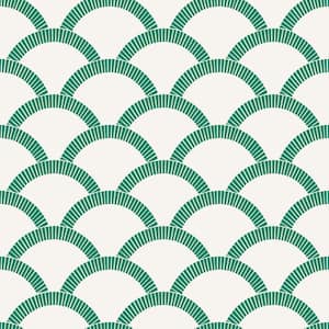 Mosaic Scallop Emerald Green Peel and Stick Wallpaper (Covers 28 sq. ft.)