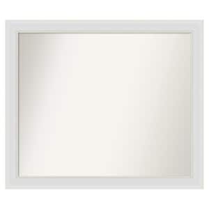 Flair Soft White Narrow 34 in. x 29 in. Custom Non-Beveled Satin Recycled Polystyrene Bathroom Vanity Wall Mirror