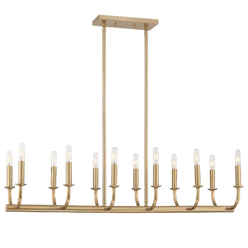 Crystorama Bailey 12-Light Aged Brass Linear Chandelier BAI-A2112-AG - The  Home Depot