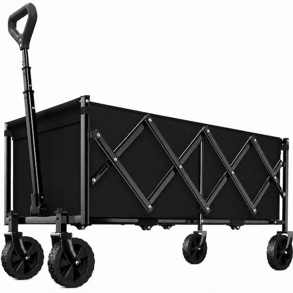 4.24 cu. ft. Oxford Fabric Garden Cart Heavy Duty Metal Frame Collapsible Folding Utility Wagon with Wheels