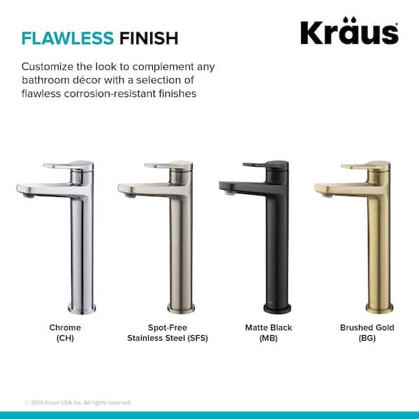 Kraus Brushed Gold Bathroom Decorative Sink Drain