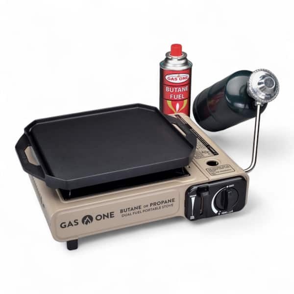 Propane or Butane Dual Fuel Portable Stove with Griddle